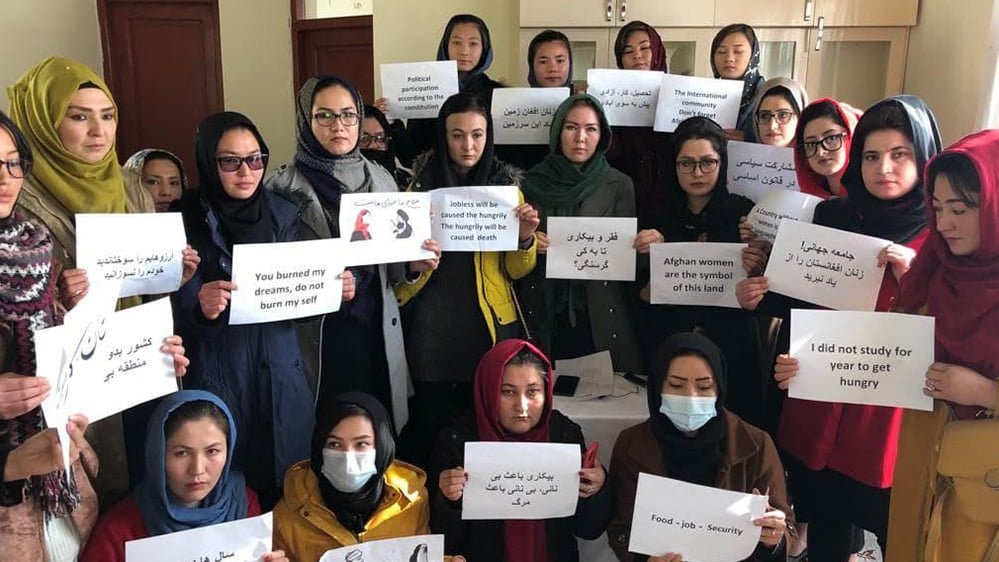 Hazara and Tajik Women Against the Government of Taliban Suicide Bombers 