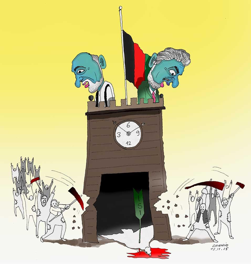 Nine years old Shukria, Ashraf Ghani Ahmadzai, Mohammad Mohaqiq, Abdullah Abdullah, Paris and Daesh